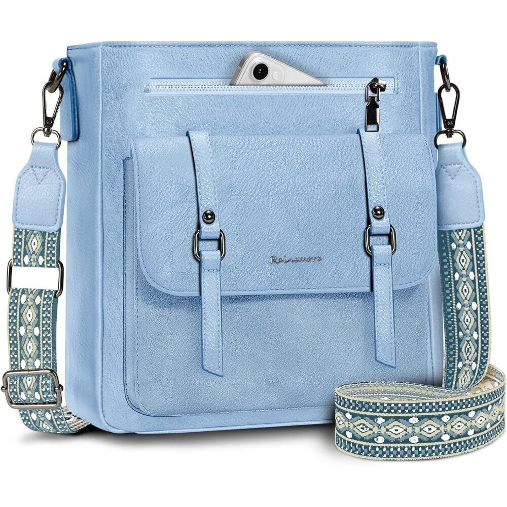 Women’s Blue Waterproof Crossbody Shoulder Leather bags